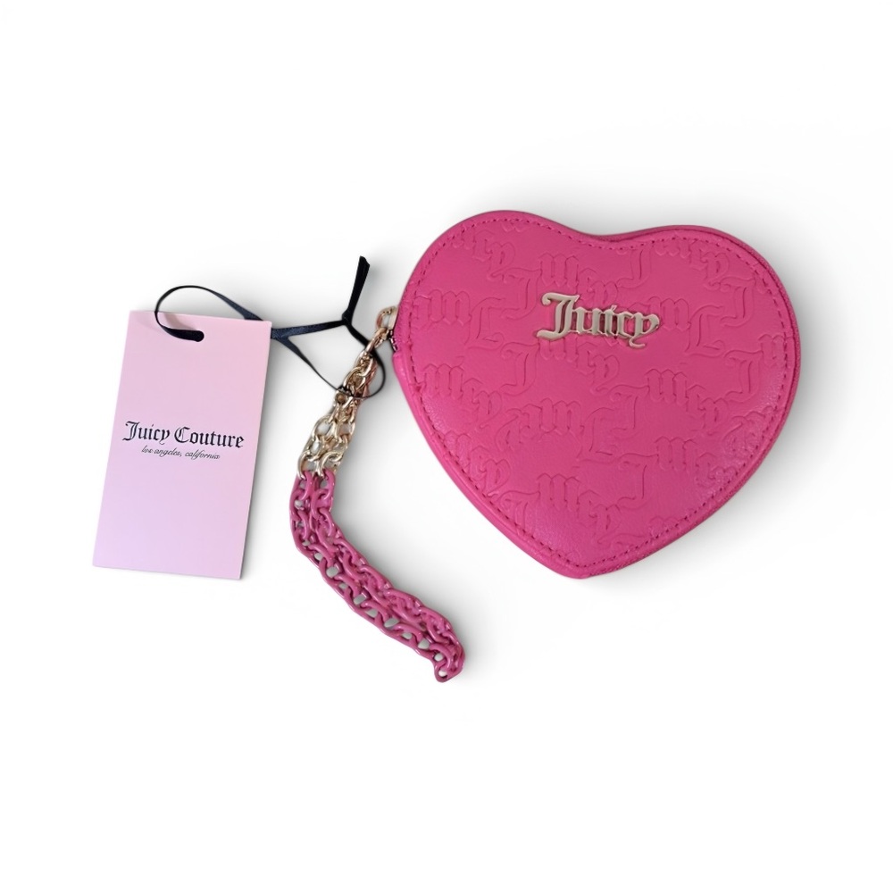 🩷Juicy Couture Pink Heart-Shaped Wristlet